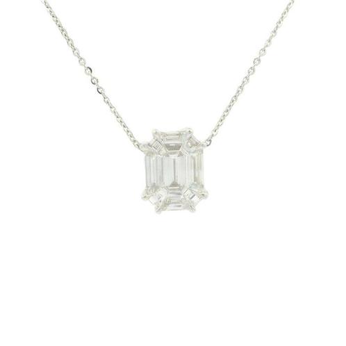 Ketting met hanger - 18 karaat Witgoud - 0.85ct. tw. Diamant, Sieraden, Tassen en Uiterlijk, Antieke sieraden