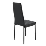 Moderne Eetkamerstoel Loja - 4-Delig - Zwart - Kunstleer, Huis en Inrichting, Stoelen, Verzenden, Nieuw