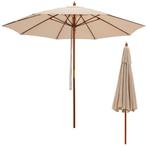 2dekans | Coast Ronde Terrasparaplu Beige Ø283 x 252,5 cm –, Tuin en Terras, Ophalen of Verzenden, Zo goed als nieuw