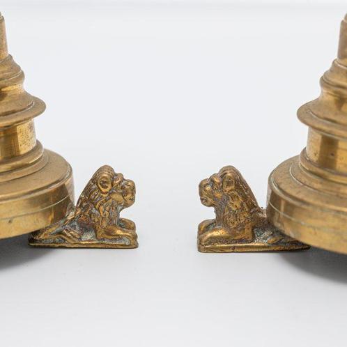 Set kleine kerk kandelaartjes - Brons - 1850-1900, Antiek en Kunst, Kunst | Niet-Westerse kunst