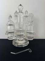 Tafelservies - Antiek kristal glazen tafelset carousel olie