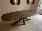 Eettafel Deens ovaal zwart bruin eiken, Huis en Inrichting, Tafels | Eettafels, 100 tot 150 cm, Eikenhout, Vijf personen of meer