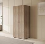 Kledingkast 80cm eiken | 2 Scharnierdeuren Garderobekast, Huis en Inrichting, Kasten | Vitrinekasten, Verzenden, Nieuw, 50 tot 100 cm