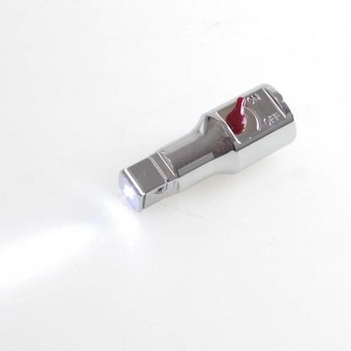 Hofftech Dop adapter - met LED-verlichting - verchroomd s..., Doe-het-zelf en Verbouw, Gereedschap | Handgereedschap, Nieuw, Ophalen of Verzenden
