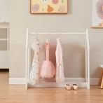 [en.casa] Kledingrek Værløse 78x75x35 cm wit en houtkleurig, Verzenden, Nieuw