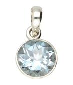 Zilveren Topaas rond klein kettinghanger, Sieraden, Tassen en Uiterlijk, Kettinghangers, Verzenden, Nieuw