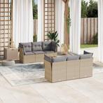 vidaXL 7-delige Loungeset met kussens poly rattan beige, Verzenden, Nieuw, Rotan, Loungeset