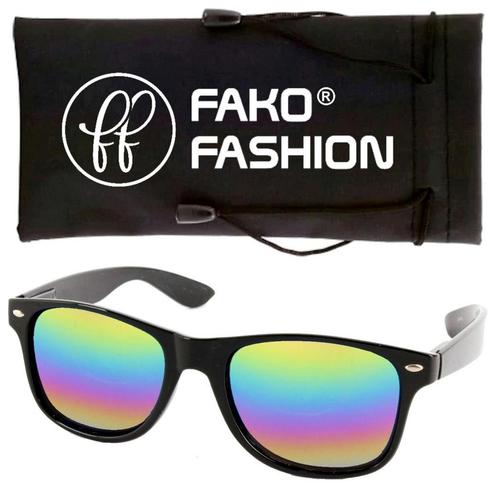 Fako Fashion® - Zonnebril - Zwart - Spiegel Regenboog, Sieraden, Tassen en Uiterlijk, Zonnebrillen en Brillen | Dames, Verzenden