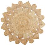 vidaXL Vloerkleed handgemaakt 150 cm gevlochten jute, Verzenden, Nieuw, Bruin