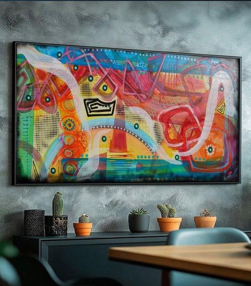 Ksavera - Abstract A1363 - painting on XXL canvas 210cm, Antiek en Kunst, Kunst | Schilderijen | Modern