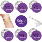 Vrijgezellenfeest set Vrijgezellig en Bride to Be paars wit, Hobby en Vrije tijd, Feestartikelen, Verzenden, Nieuw, Feestartikel