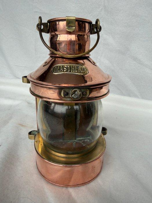 Scheepslamp - Koper, Messing, Glas, Antiek en Kunst, Curiosa en Brocante