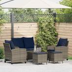 vidaXL 6-delige Loungeset met kussens poly rattan grijs, Tuin en Terras, Verzenden, Nieuw, Rotan, Loungeset