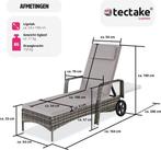 2dekans | Ligstoel - zonnebed - wicker - verstelbare, Huis en Inrichting, Stoelen, Ophalen of Verzenden, Zo goed als nieuw, Grijs
