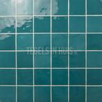 Wandtegel zellige rio azul bondi blauw glans 10x10 op=op, Nieuw, Ophalen of Verzenden, 10 m² of meer, Wandtegels