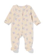 HEMA Newborn jumpsuit rib vogels ecru, Verzenden, Nieuw
