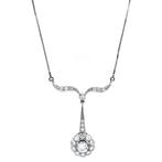 Witgouden choker met diamant 14 karaat, Met hanger, Verzenden, Wit, Zo goed als nieuw