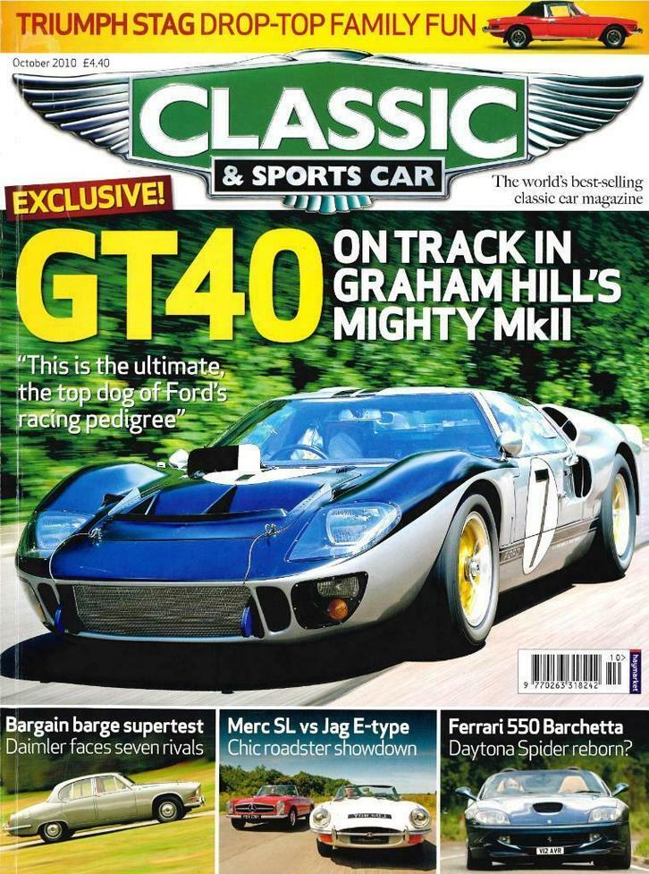 CLASSIC AND SPORTSCAR FERRRARI 550 FORD GT40 JAGUAR E-TYPE, Boeken, Auto's | Folders en Tijdschriften, Gelezen, Algemeen, Verzenden
