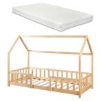 Kinderbed Sisimiut met uitvalbeveiliging en matras 90x200 ho, Verzenden, Nieuw