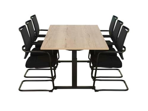 Vergadertafel 200  TUBE zwart eiken 200x80, Zakelijke goederen, Kantoor en Winkelinrichting | Kantoormeubilair en Inrichting, Ophalen of Verzenden