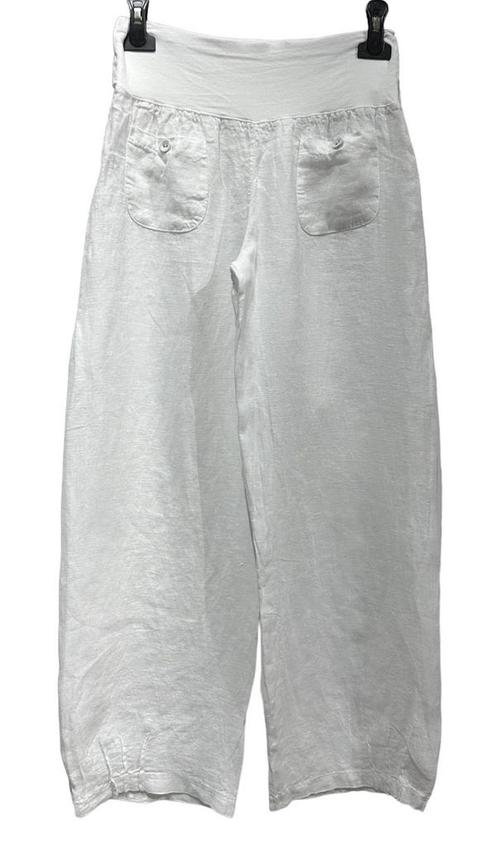 Linnen broek met brede elastische talie – steekzakjes –, Kleding | Dames, Broeken en Pantalons