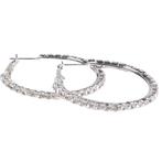Oorbellen - Zilverkleurig met 3mm Heldere Strass - 35mm - Ca, Sieraden, Tassen en Uiterlijk, Oorbellen, Ophalen of Verzenden, Nieuw