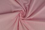 10 meter gewassen katoen stof - Baby roze