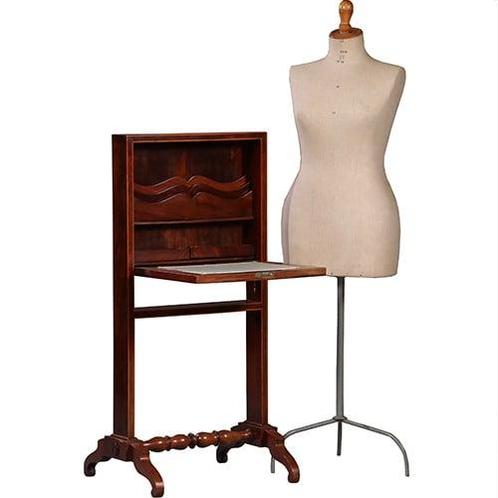 Haardscherm met schrijfblad en inktpotjes ca 1870  No931155, Antiek en Kunst, Antiek | Kantoor en Zakelijk, Ophalen of Verzenden