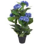 vidaXL Kunst hortensia plant met pot 60 cm blauw, Huis en Inrichting, Woonaccessoires | Kunstplanten en Kunstbloemen, Verzenden