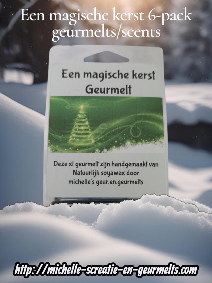 Een Magische Kerst  6-pack geurmelts en of cups, Huis en Inrichting, Woonaccessoires | Kandelaars en Kaarsen, Nieuw, Ophalen of Verzenden