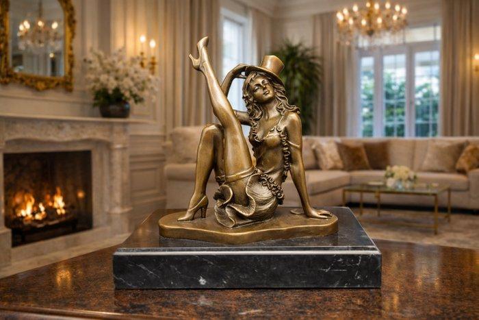Beeld, NO RESERVE PRICE Bronze: Revue Dancer - 18.5 cm -, Antiek en Kunst, Curiosa en Brocante