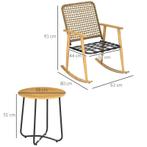 TRUUSK 3 St. Tuinmeubelset, 2 Schommelstoelen, 1 Bijzettafel, Verzenden, Nieuw