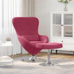 vidaXL Egg Chair met voetsteun in wijnrood fluweel, Huis en Inrichting, Verzenden, Nieuw