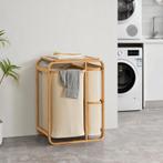 [en.casa] Wasmand Evenes met waszakken 70,5x49,5x33 cm beige, Verzenden, Nieuw