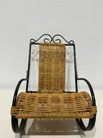 Stoel - Metaal, Rattan - Kleine schommelstoel, Huis en Inrichting, Nieuw