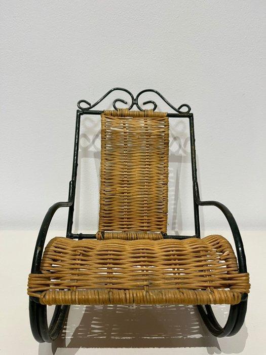 Stoel - Metaal, Rattan - Kleine schommelstoel, Huis en Inrichting, Overige Huis en Inrichting