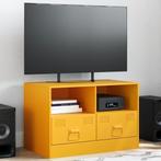 vidaXL Tv-meubel 67x39x44 cm staal mosterdgeel, Huis en Inrichting, Kasten | Televisiemeubels, Verzenden, Nieuw, Metaal