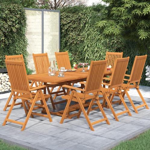 vidaXL 9-delige Tuinset massief acaciahout, Tuin en Terras, Tuinsets en Loungesets, Tuinset, Nieuw, 8 zitplaatsen, Hardhout, Verzenden