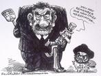 Pentekening Amerika - Al Sadr (lijst optie, Tekeningen), Antiek en Kunst, Kunst | Tekeningen en Foto's, Verzenden