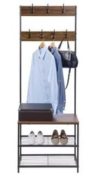 Kapstok met 7 Haken en 3 Planken – Kledingrek en Schoenenrek, Verzenden, Nieuw