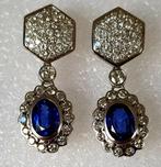 Oorbellen - 18 karaat Witgoud - 8.10ct. tw. Saffier -, Sieraden, Tassen en Uiterlijk, Oorbellen, Nieuw