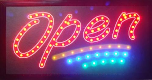 OPEN LED bord lamp verlichting lichtbak reclamebord #A2, Zakelijke goederen, Horeca | Meubilair en Inrichting, Verzenden