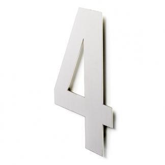 Deurbeslag | Huisnummer 4 | Intersteel | 30 cm, Doe-het-zelf en Verbouw, Hang- en Sluitwerk, Nieuw, Verzenden