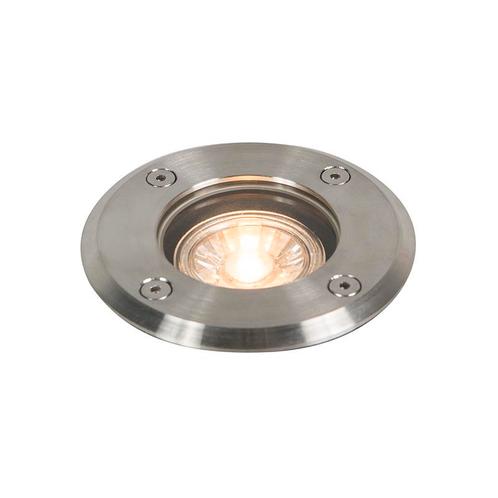 Buiten grondspot staal 11cm IP67 - Basic Round, Tuin en Terras, Buitenverlichting, Nieuw, Minder dan 50 watt, Overige materialen