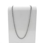 Zilveren gourmetschakel ketting | 95 cm (heren ketting), Ophalen of Verzenden, Gebruikt, Overige kleuren, Zilver