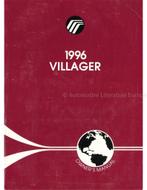 1996 MERCURY VILLAGER INSTRUCTIEBOEKJE ENGELS (USA)