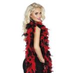 Voordelige zwart/rode veren boa 180 cm - Boa's, Ophalen of Verzenden, Nieuw