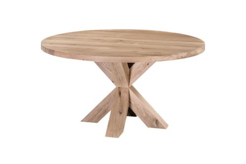 Vintage  massief eiken tafel met kruis poot, Huis en Inrichting, Tafelonderdelen