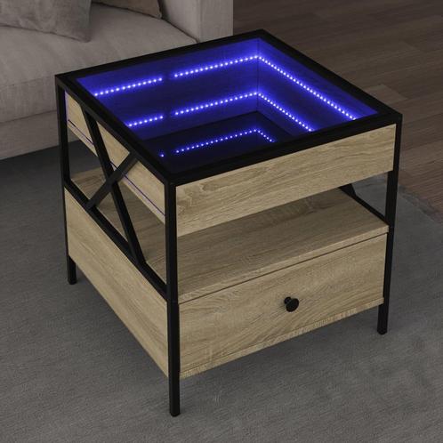 vidaXL Salontafel met Infinity LED 50x50x51 cm sonoma, Huis en Inrichting, Tafels | Salontafels, 50 tot 100 cm, Nieuw, 50 tot 100 cm