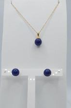 2-delige sieradenset - 19.2 kt. Geel goud Lapis lazuli